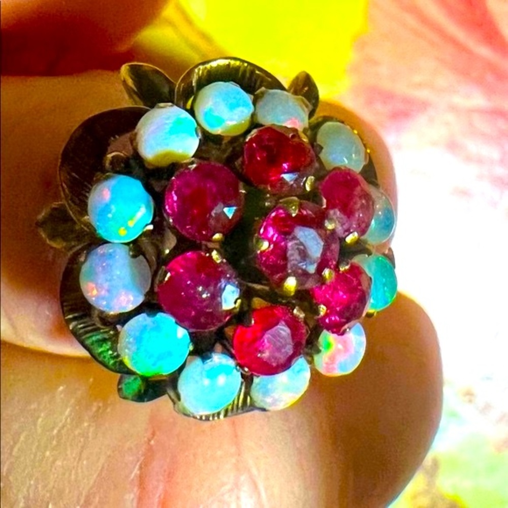 COPY - 14K Vintage Opal/Ruby Gems Ring